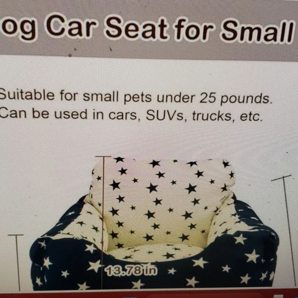 Dog Car Seat Pet Booster Seat for Small Dogs Washable New In Box & Plastic